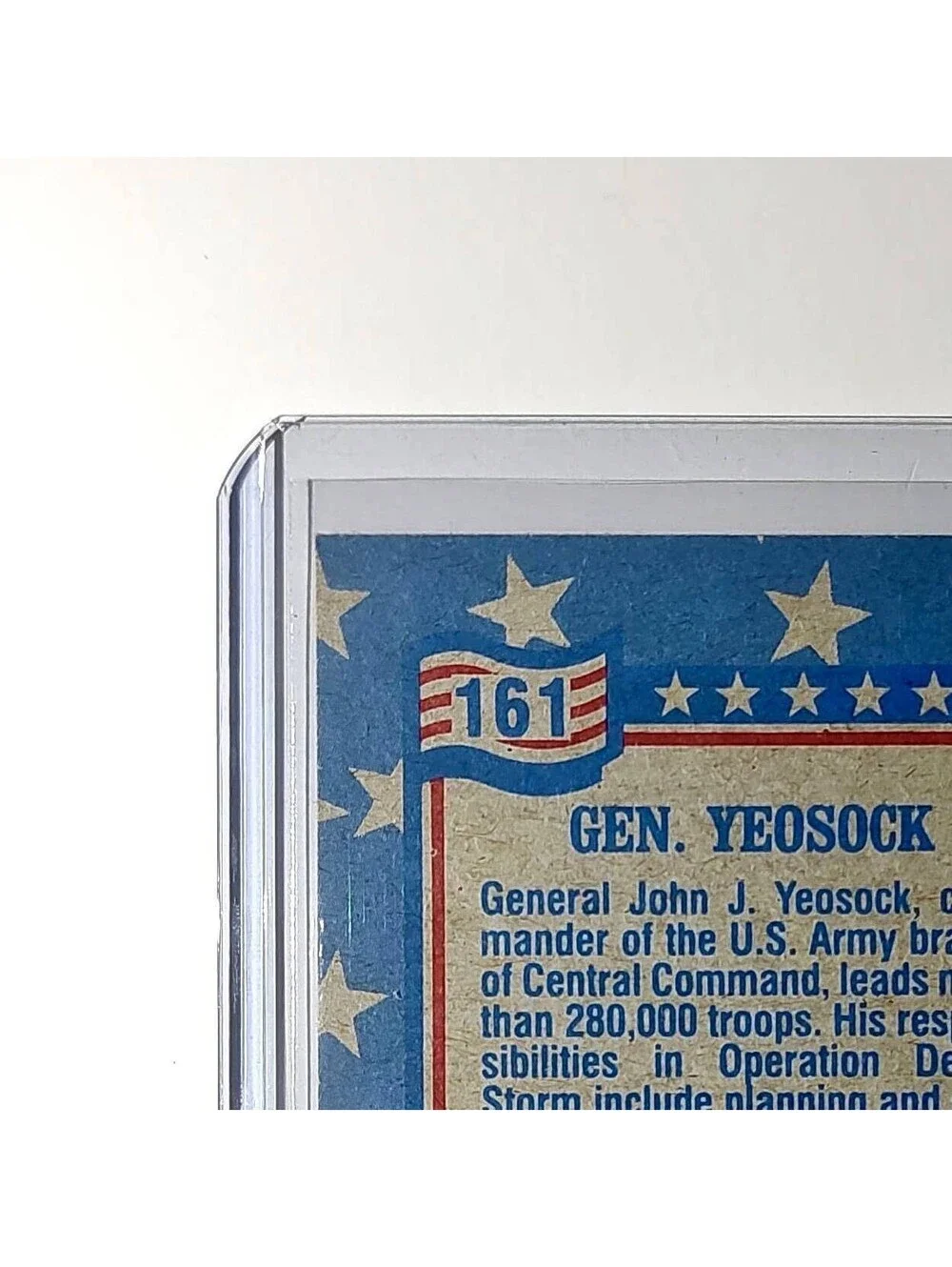 General John Yeosock 1991 Topps Desert Storm #161 Card - Picture 7 of 10